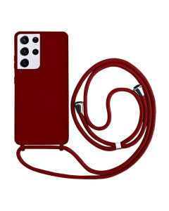 Capa Silicone com Alça Ajustável para Samsung S - Vermelho Dark