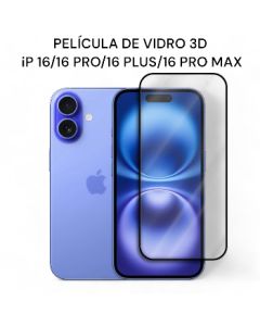 Película de Vidro 3D Para iP 16/ 16 Pro/ 16 Plus/16 Pro Max
