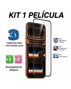 Kit 1 Película de Vidro Temperado 3D Todos os iPhones Tela Inteira Proteção Total Anti Risco Premium
