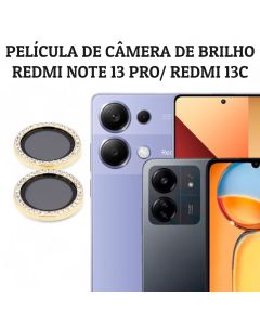 KIT (2 peças) Película câmera Diamante Para Redmi Note 13 Pro/ Redmi 13C Película Brilhante