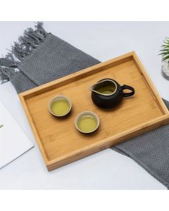 Oferta Bandeja Retangular De Bambu 46x33Cm E 40x28Cm Com Arco Ou Reto Alça Reta Decorativo