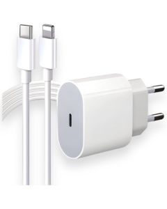 MoBarato Carregador Cabo 20w Turbo Tipo-c Para iPhone X 11 12 13 14 iPad Cor Branco