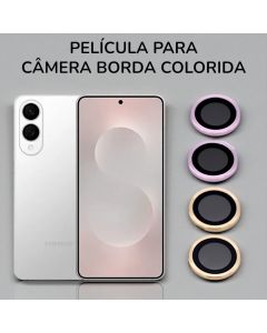Protetor De Câmera 2x Com Borda Colorida Para S25 Edge