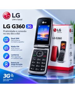Celular LG G360 4G Dobrável Sênior Para Idosos Uso  Dual SIM Com Bluetooth Teclado T9 físico Câmera Expansão até 32G