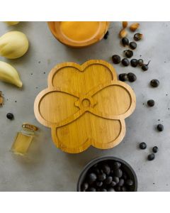 Petisqueira Gamela Tábua Em Mdf Estilo Bambu 30x27 Multiuso Decorativa para Petiscos Amendoim Churrasco Frios Aperitivos