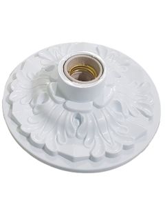 Plafon Plafonier Colonial Branco Soquete Teto Decorativo Lustre Redondo Luminária para Quarto Sala Cozinha Casa