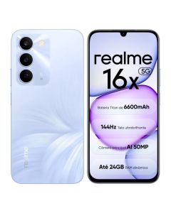 Celular realme 16X 5G Smartphone 8+256 GB Original Versão Global Bateria 6600mAh Câmera 50MP NFC IP64 Tela 6.8"