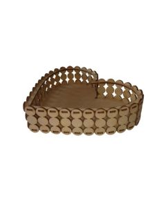 Bandeja Pérola Coração MDF Cru Tamanho P 20x15cm