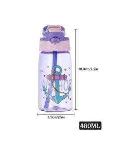 Garrafa plástica infantil desenho âncora 480ml