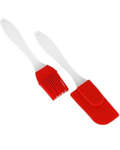Conjunto 2 Peças Cozinha Confeitaria Espátula  Pincel Em Silicone Multiuso Funcional  21cm X 23 cm