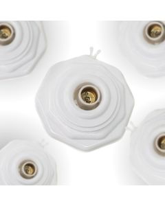 Kit 5 Plafon plafonier Decorativo Octagonal Branco C/ Soquete E Trava iluminária decoração casa iluminação lâmpada