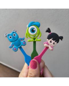 Monstros - garfinho espeto palito para lancheira/ garfinho pra frutas/petiscos infantil