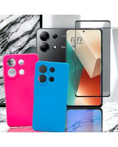 Capa Capinha Silicone Aveludada Para XM Redmi Note 13 4G Com Pelicula 3D