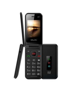 Celular Flip Vita 4G Dual Chip MP3 Preto Multi Bluetooth botão SOS Rádio P9227