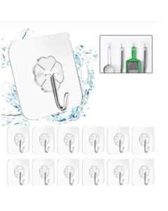 OFERTA 4 peças de ganchos de parede transparentes fortes adequados para cozinha e banheiro multiuso