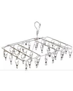 kit 2 Varal Prendedores Clips Inox De28-40 clips  Cabide Para Roupas Intimas Para Pequenas
