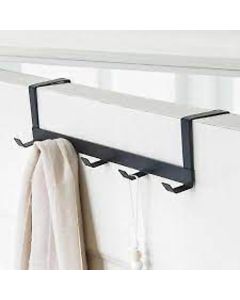Suporte Cabide Para Porta Com 5 Ganchos  6,3 x 7,5 x 29cm Multiuso Organizador Utensilio De Casa