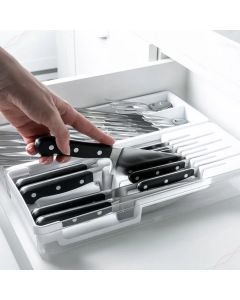 Organizador de Facas Talheres Colher Garfo para Gavetas Cozinha Clear Ou