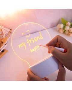 Luminaria De Escrever Abajur 5v Redondo De Coração Ou Retangular 19x15cm Led Com Suporte Iluminado