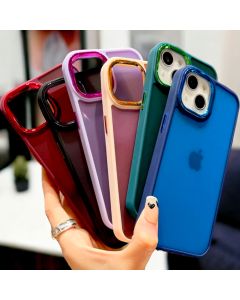 Capa Fosca Borda Colorida Para iP 7 Plus , XR , 11 , 11 Pro Max , 12 , 13 , 13 Pro e 13 Pro Max