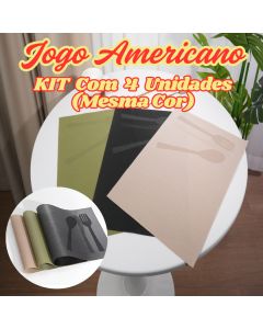 KIT 4 Jogo Americano Descanso De Mesa Jantar 46x31Cm Desenho De Talheres Multiuso Flexível
