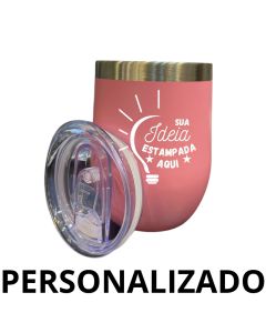 Personalizado - COPO CUIA Térmico Inox com Tampa Antivazamento (360 ml) - Rosa
