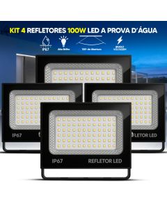 Refletor LED 100W Holofote Max Alumínio Bivolt IP67 Branco Frio 6500K Alta Potência Prova D'Água