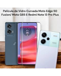 Película de Vidro 3D Curvada Para Moto Edge 50 Fusion/ Moto G85 E Redmi Note 13 Pro Plus