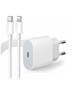 Kit Carregador iPhone Turbo Tipo-C 20W + Cabo Lightining para IPhone Carga rápida
