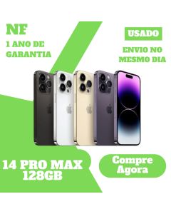 Usado: iPhone 14 PRO / PRO MAX 128GB/256GB/512GB/1TB Original com - 1 Ano de Garantia