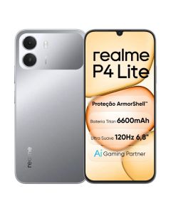 Smartphone Realme P4 Lite 4G 4GB RAM 128GB 6,8 Pol 120Hz Bateria 6600mAh NFC Dual SIM Cinza