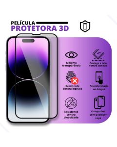 PELICULA APPLE IPHONES  PROTETORA  PARA CELULA EM VIDRO 3D-protege-contra riscos-contra quedas