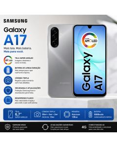Smartphone Samsung Galaxy A17 4G 128GB Cinza Tela Super AMOLED 6,7" Câmera 50MP OIS 5000mAh Original