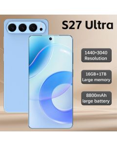 Melhor Venda S27 Ultra 7.3 Polegadas HD Tela Grande Telefone Celular Reconhecimento Facial Dual SIM Telefone para Jogos