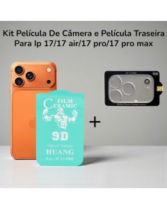Kit Protetora De Cãmera E Película Traseira Para Ip 17/ 17 Air/17 Pro/ 17 Pro Max
