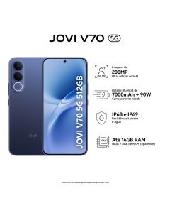 JOVI V70 5G Câmera 200MP 512GB de Memória 16GB RAM (8GB + 8GB RAM expansível) Bateria de 7000mAh