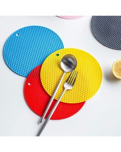 OFERTA Descanso Tapete Redondo 17cm Apoio De Pratos Panelas Silicone Top Chefe Multiuso Universal