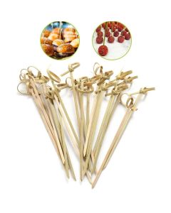 Espeto Palito Bambu Petiscos Knotted Sticks 15cm Pct 50 Und