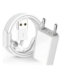 Fonte Carregador 5W + Cabo Carregador 1 metro Lightning USB Cabo de dados