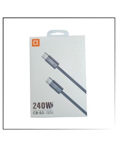 Novo Cabo Tipo-C para Tipo-C Texturizado 240w Alta Eficiencia Turbo Preto a'Gold