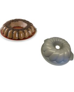 Forma Silicone Assadeira Cinza 28x7cm Cozinha Bolos Pudim Redonda Resistente 180° Multiuso Universal