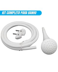 Chuveirinho Desviador Para Ducha Elétrica Completo Kit Mangueira E Manual Futura Branco Lorenzetti