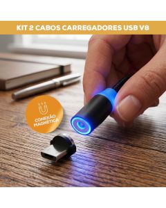 Cabo Magnético Trançado Usb  V8  Carregamento Rápido 2.4A Sumexr SX-B16V8