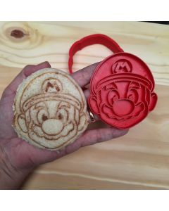 Cortador Sanduiche Molde pão para lancheira Lanche Mario Infantil Molde + Marcador Divertido  9cm