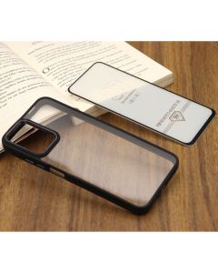 Capa Transparente Borda Colorida XM Redmi Note 10 4G/ Note 10s Com Película 3D
