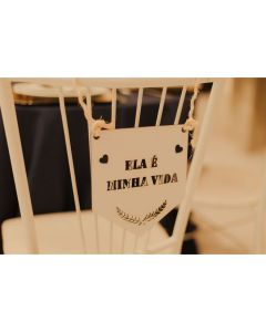 Kit 2 placas para casamento ela é meu amor e ele é minha vida mdf 3mm