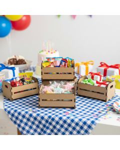 Kit Mini Caixote De Feira Em Mdf Cru Para Lembrancinhas E Presentes Caixotinhos