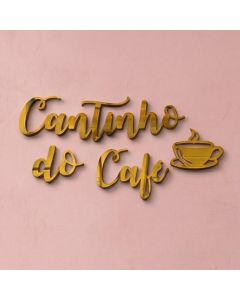 Cantinho do Café Acrílico Espelhado Parede Cozinha Gourmet 41x28 Dourado Prata Rose Gold Letreiro