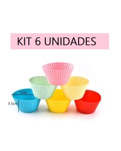 Forminhas Multicolorida 6 Unidades Forma Redonda 7x3.5x4.5cm Silicone Brigadeiro Tortinha Bolinhos Utensílios De Cozinha