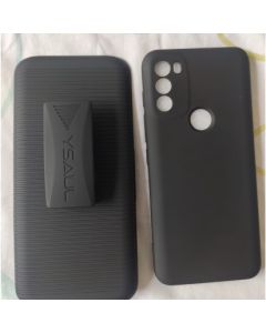 capa suporte cintura Case Motorola Moto G71com capa de Silicone Preta Belt Flip